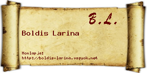 Boldis Larina névjegykártya